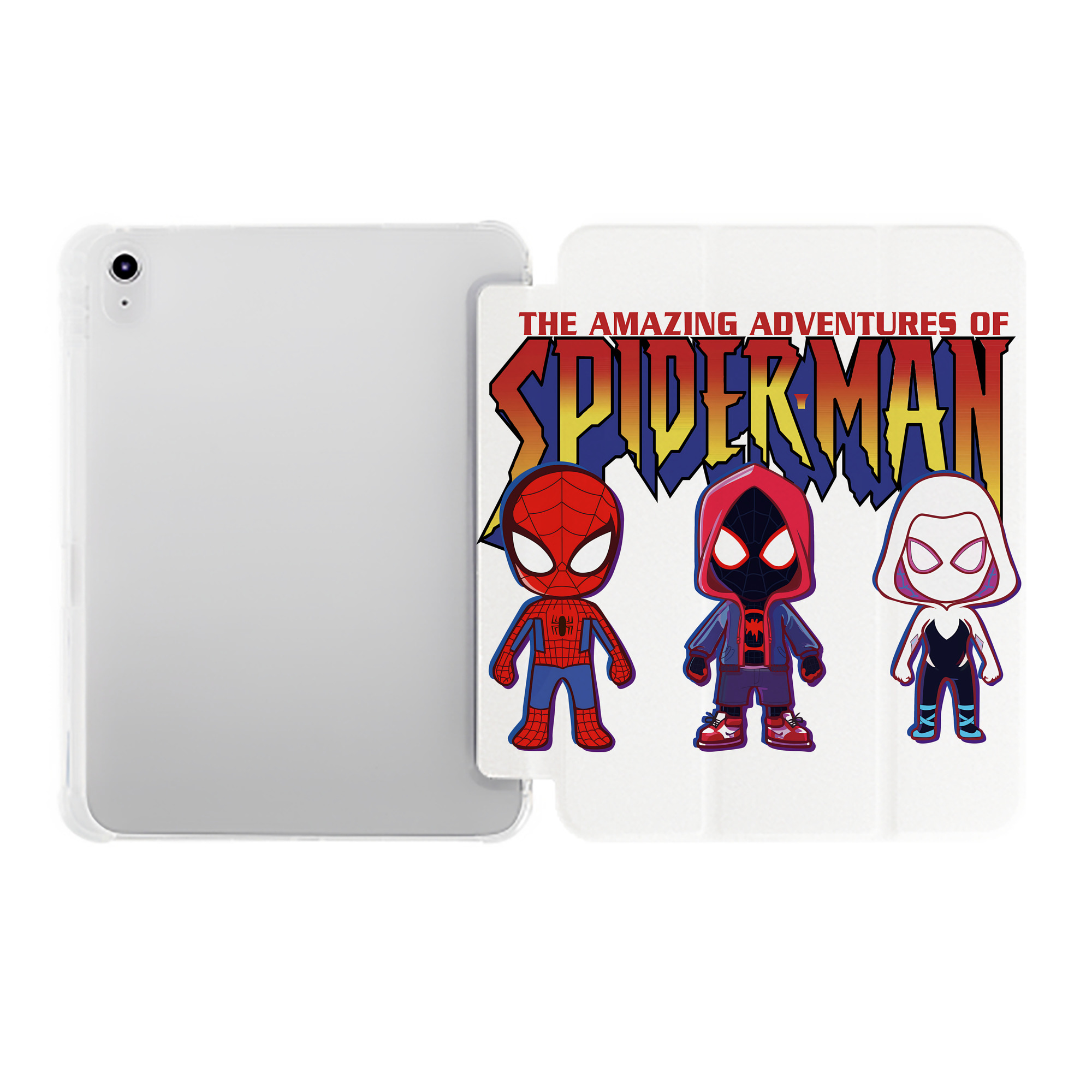 （画像用） Spider Man スパイダーマン IPad ケース ペン収納付き 三つ折りスタンド PUレザー×シリコン 対応機種9.5/10.5/10.9インチ